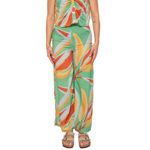 Pantalón largo amplio estampado floral Bromelia - Pantaloni Donna Multicolore 51W/41213 . WILD PONY 