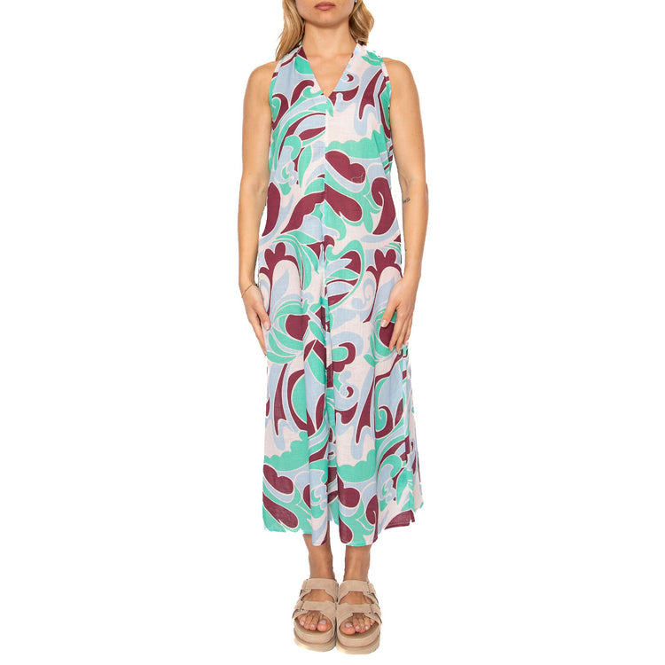 Vestido largo estampado floral Bromelia - Abito Donna Multicolore 51W/41221 . WILD PONY 
