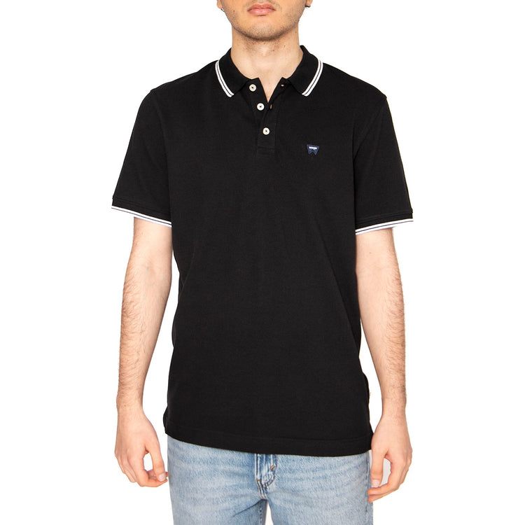 Polo Shirt Black - Polo Uomo Nera 112350404 . WRANGLER 
