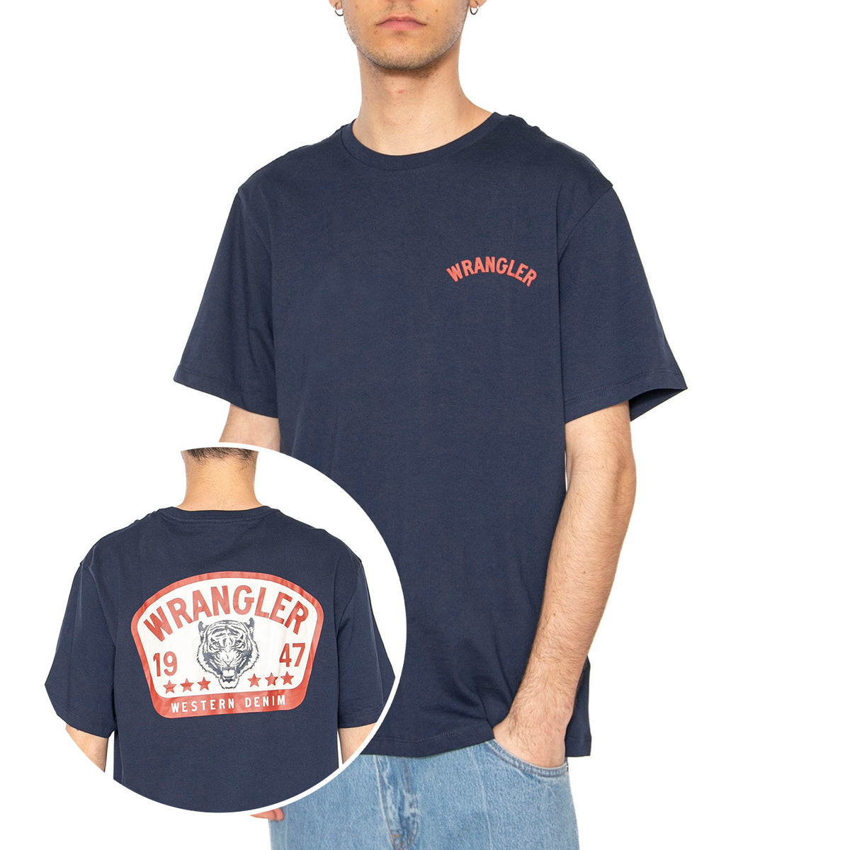 Graphic Tee Navy - Maglietta Girocollo Uomo Blu 112362806 . WRANGLER 