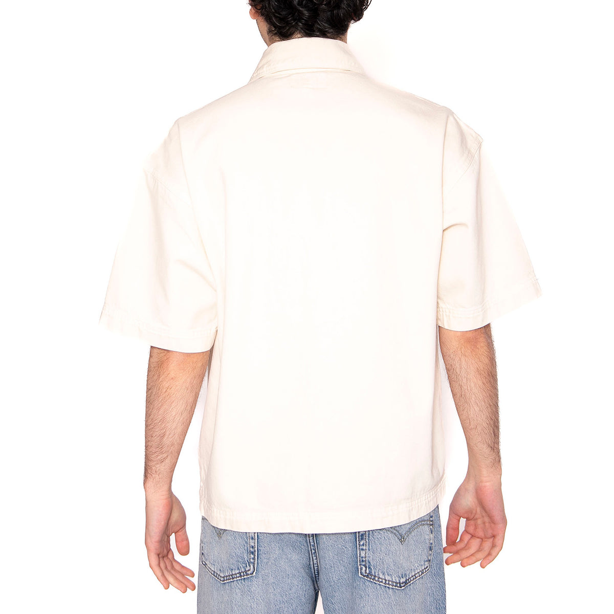 SS CJ Overshirt Ecru - Camicia Maniche Corte Uomo Bianca 112362900 . WRANGLER 