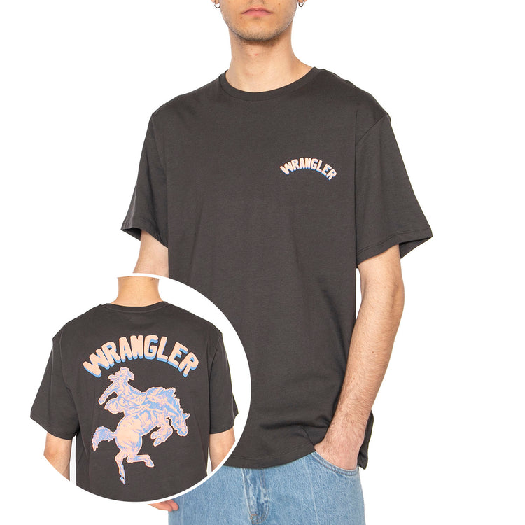 Graphic Tee Faded Black - Maglietta Girocollo Uomo Nera 112362909 . WRANGLER 