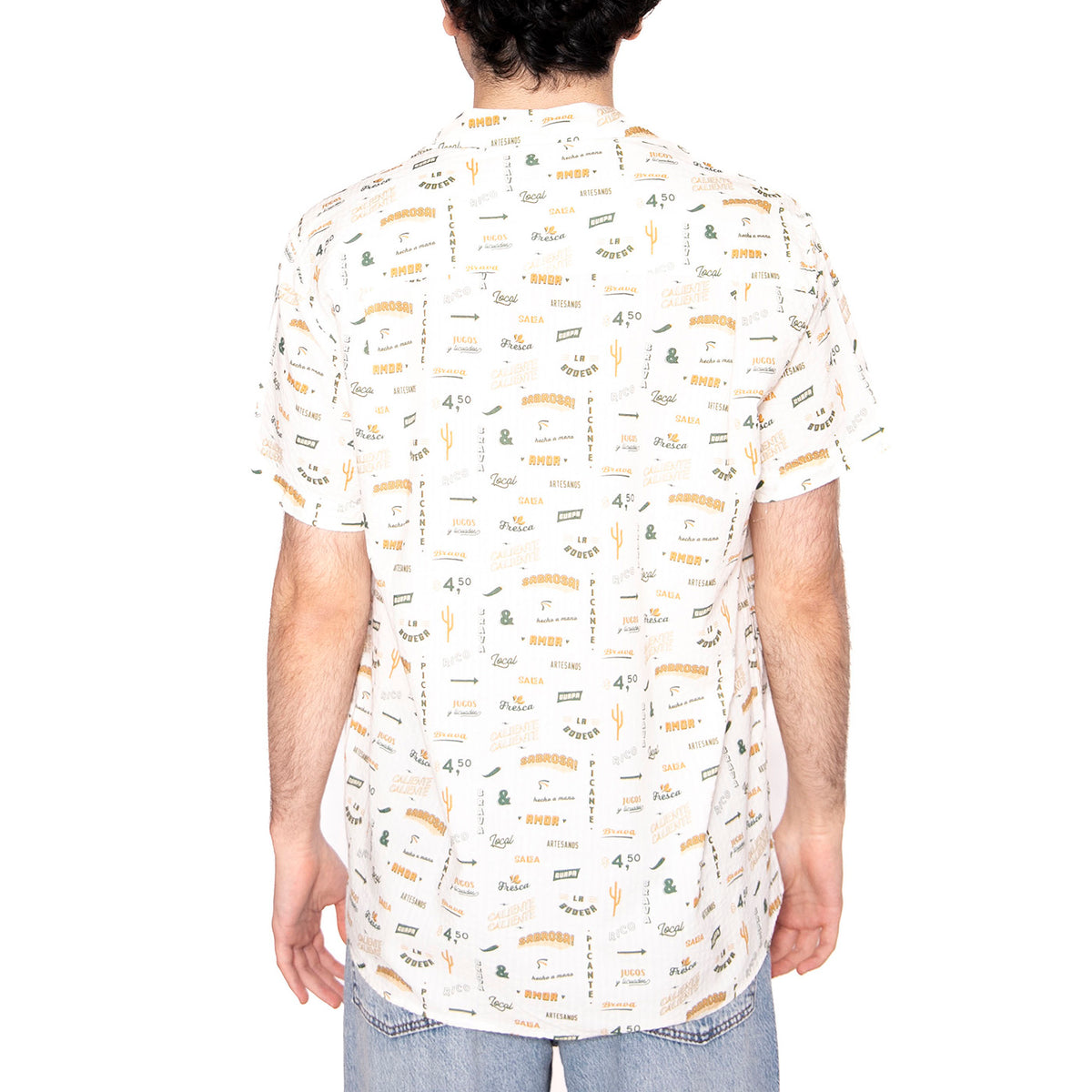 Sabros Aloha Shirt White - Camicia Maniche Corte Uomo Bianca / Multi 1963-WHITE . BRAVA FABRICS 