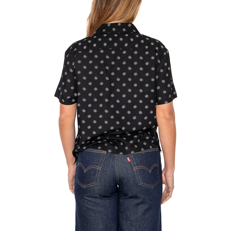 Bunker Daist Dot S/S Woven Black - Camicia Maniche Corte Donna Nera 01289-BLACK . BRIXTON 