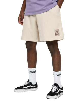 BETA SPLIT FLEECE SHORT BEIGE - Bermuda in Felpa Uomo Beige 04259-BEIGE . BRIXTON 