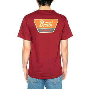 Linwood S/S STT Logo - Maglietta Girocollo Uomo Bordeaux 16172-IBPOC . BRIXTON 