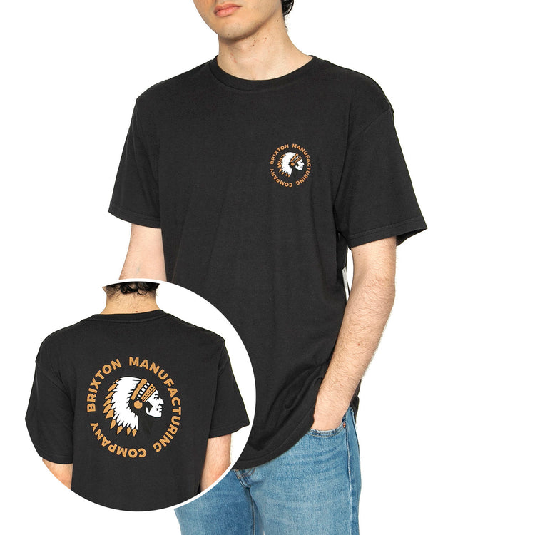 Rival Stamp S/S STT - Maglietta Girocollo Uomo Nera 16551-BGDYE . BRIXTON 