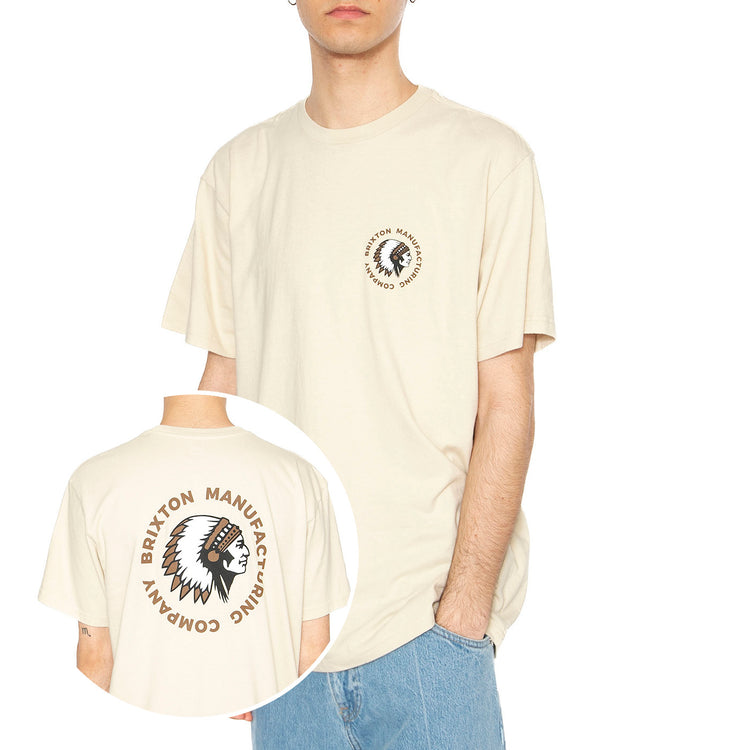 Ruval Stampa S/S STT - Maglietta Girocollo Uomo Beige 16551-CRBGD . BRIXTON 