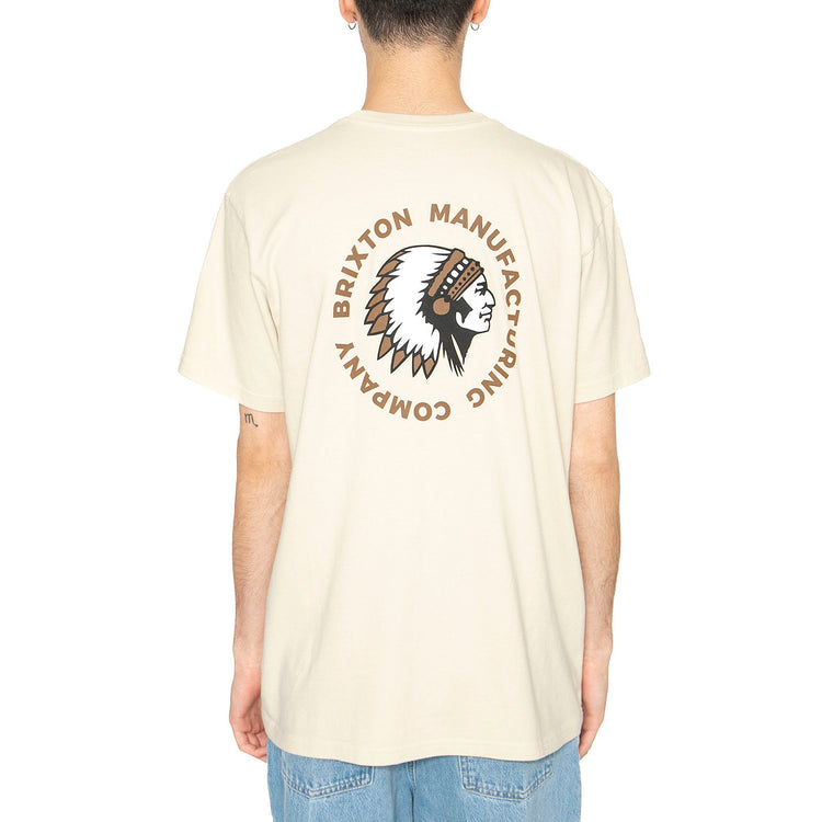 Ruval Stampa S/S STT - Maglietta Girocollo Uomo Beige 16551-CRBGD . BRIXTON 