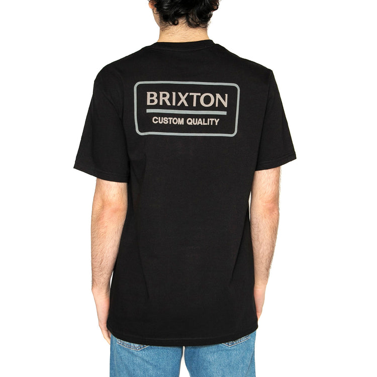 Palme Proper S/S STT - Maglietta Girocollo Uomo Nera 16616-BKOFB . BRIXTON 