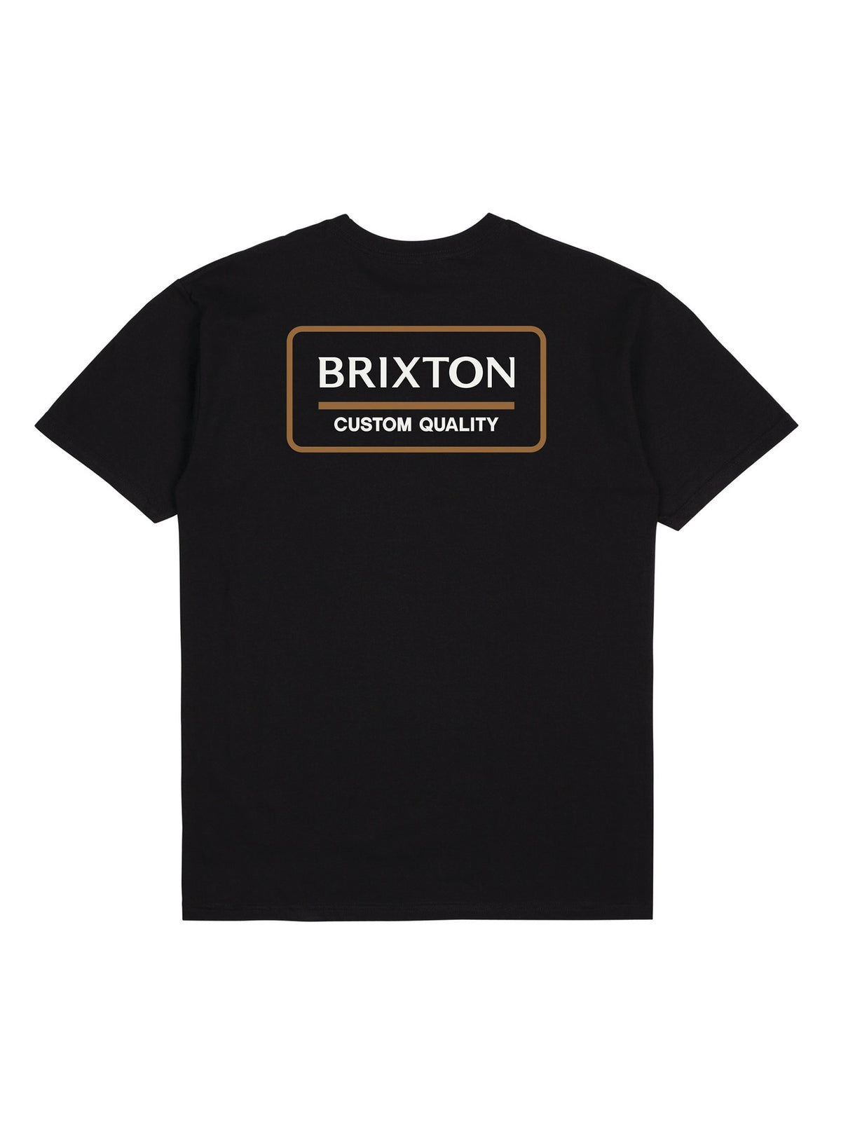 PALMER PROPER S/S STT BLACK / BRIGHT GOLD - Maglietta Girocollo Uomo Nera 16616-BLKBG . BRIXTON 