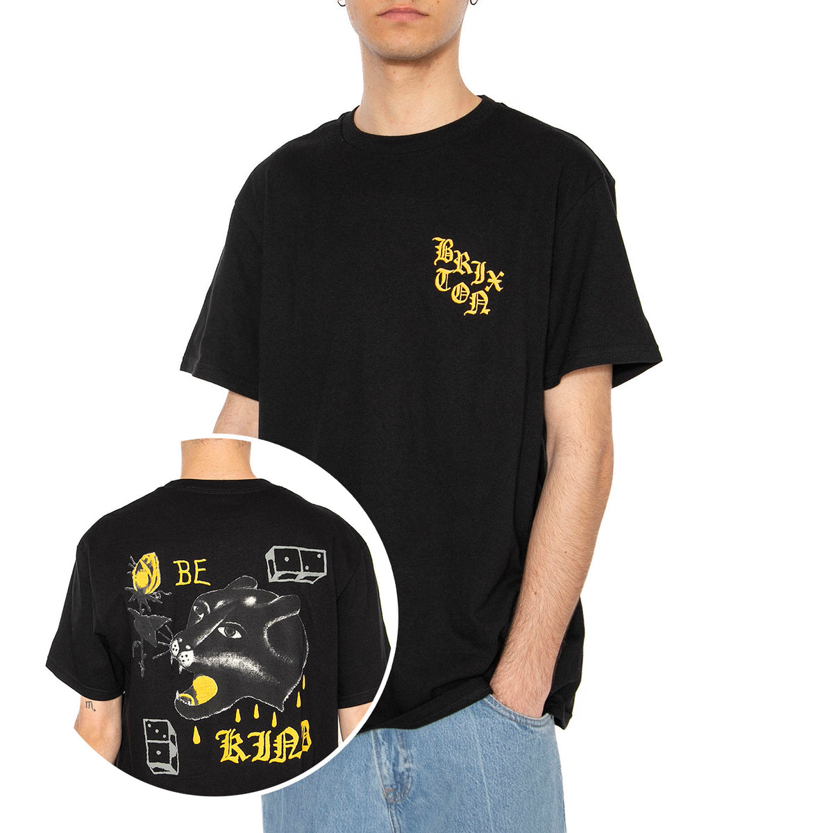Be Kind S/S STT Black - Maglietta Girocollo Uomo Nera 17143-BLACK . BRIXTON 