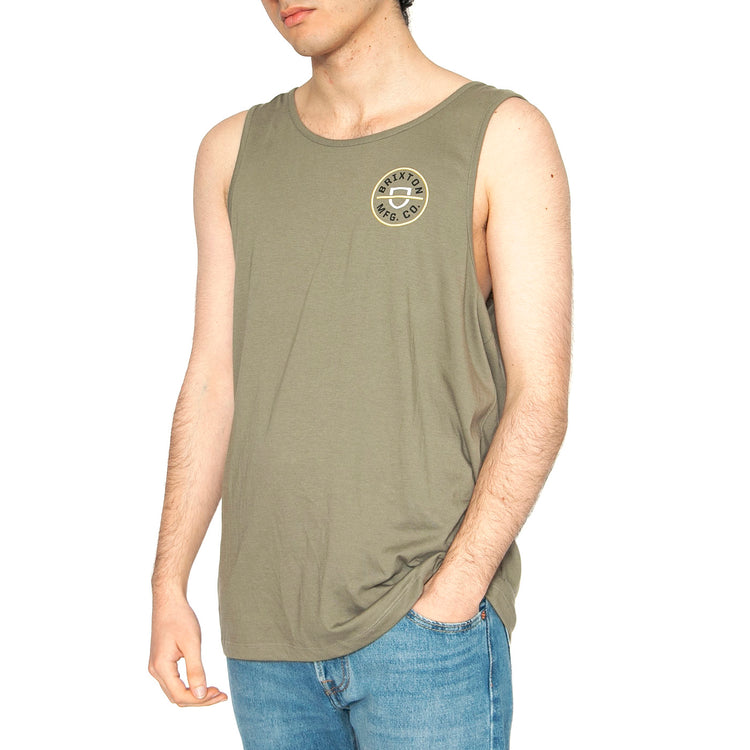 Crest Tank Top - Canotta Uomo Verde 22353-OLVSP . BRIXTON 