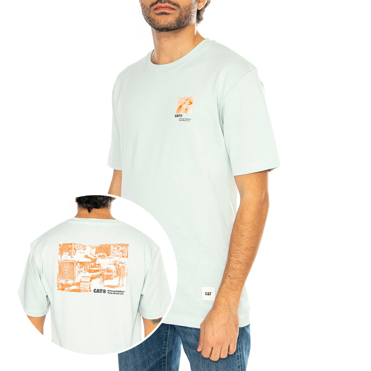 Tractor Love T-Shirt Dewkist - Maglietta Girocollo Uomo Blu 6010130-13-0107 . CAT 