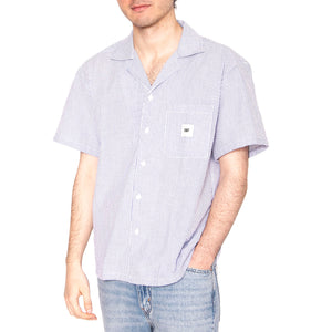 Short Sleeve Striped Shirt - Camicia Maniche Corte Uomo Blu 6020016-12924 . CAT 
