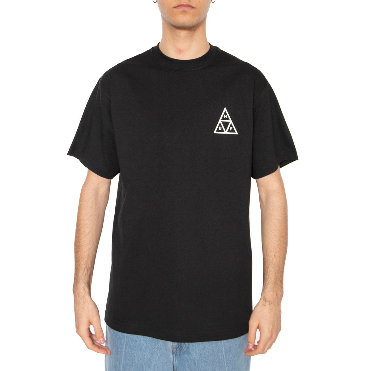 Huf Set TT S/S Tee Black - Maglietta Girocollo Uomo Nera TS01953-BLACK . HUF 