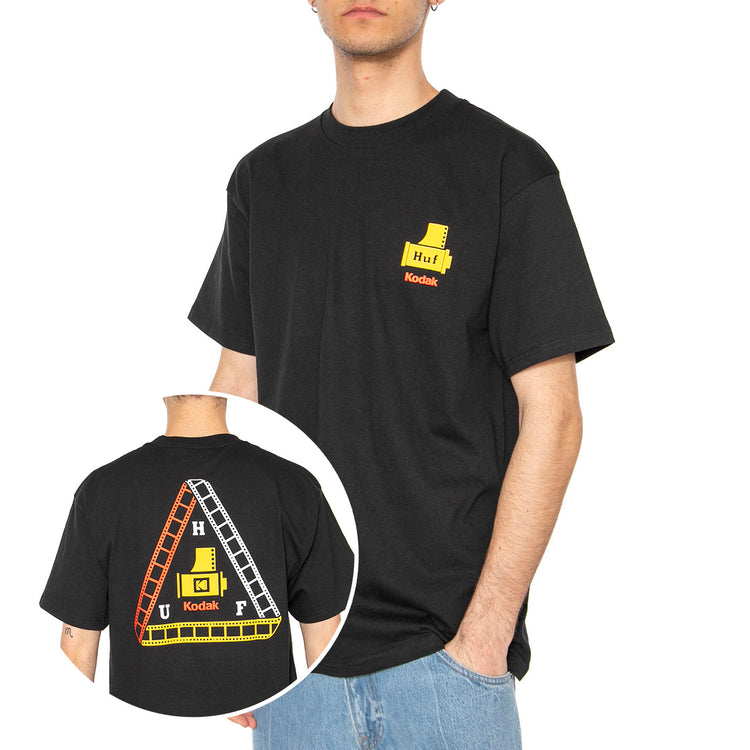 Tripel Film S/S Tee Black - Maglietta Girocollo Uomo Nera TS02469-BLACK . HUF 