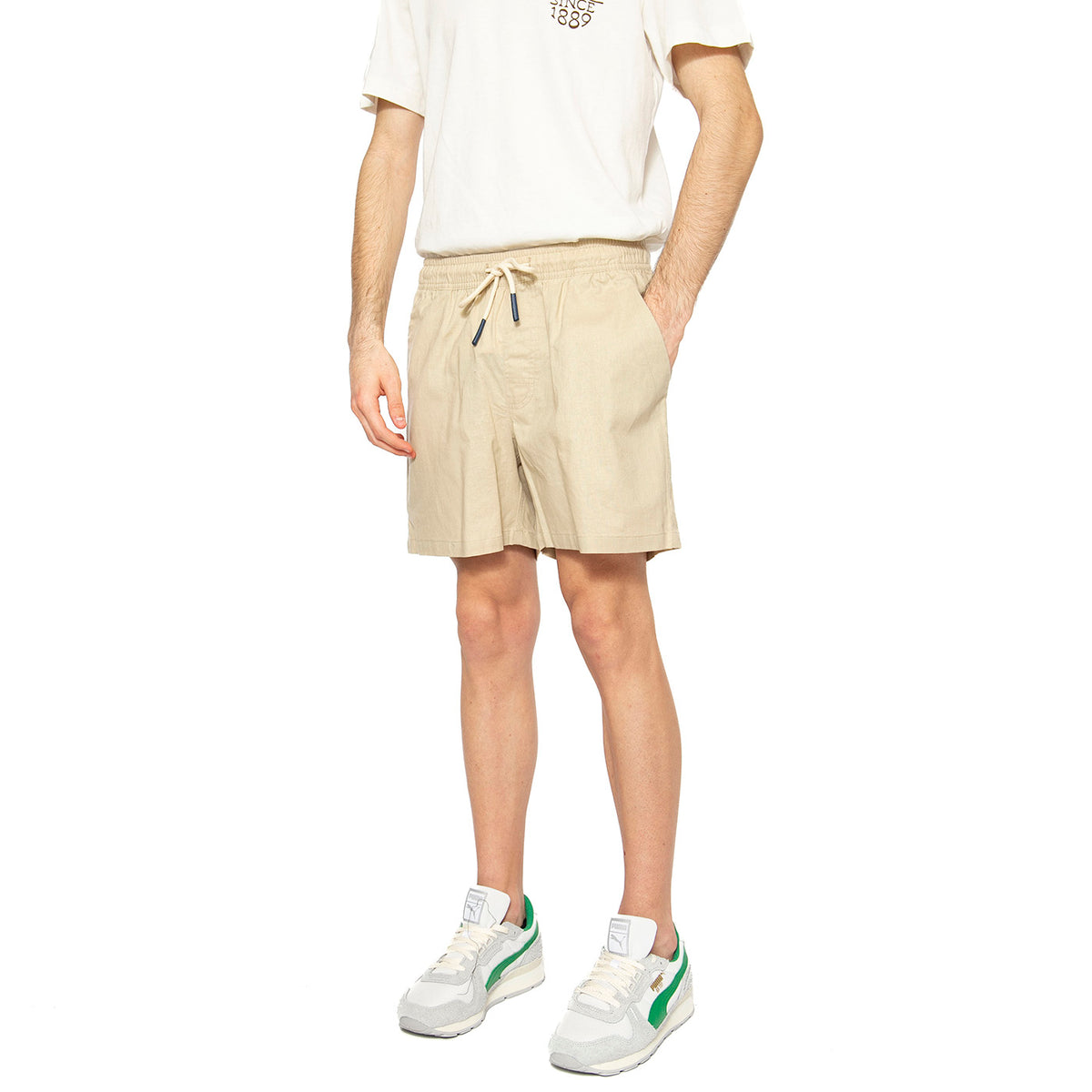 Beige Linen Shorts - Bermuda Uomo Beige 5002-02-5002-02 . OAS 