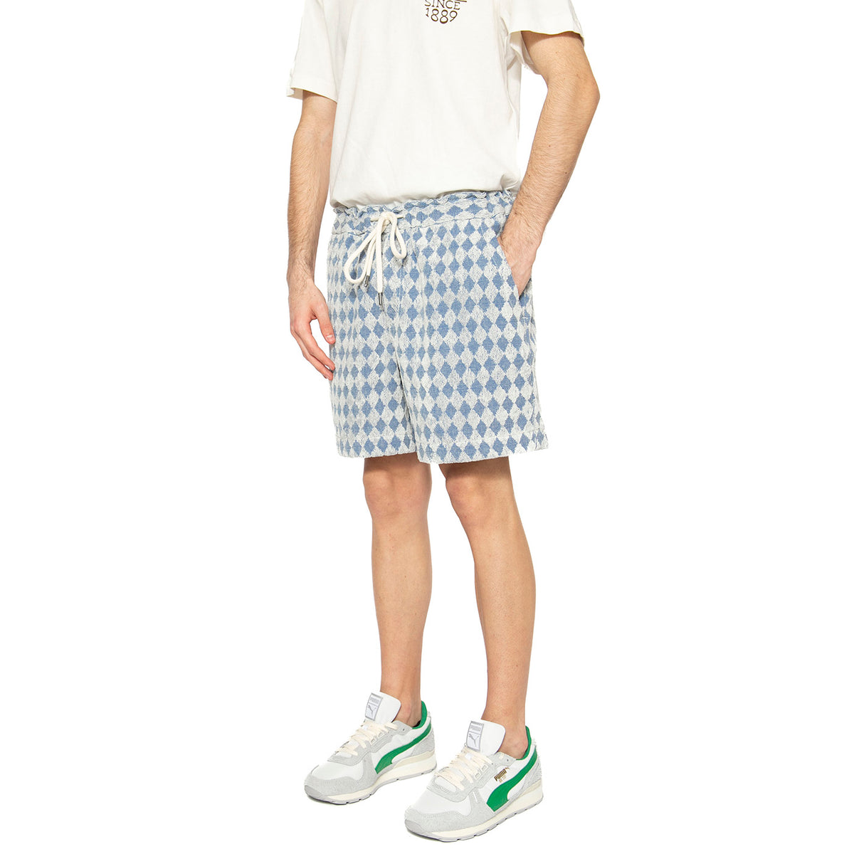 Navy Diamond Terry Shorts - Bermuda Uomo Multicolore 5003-22-5003-22 . OAS 
