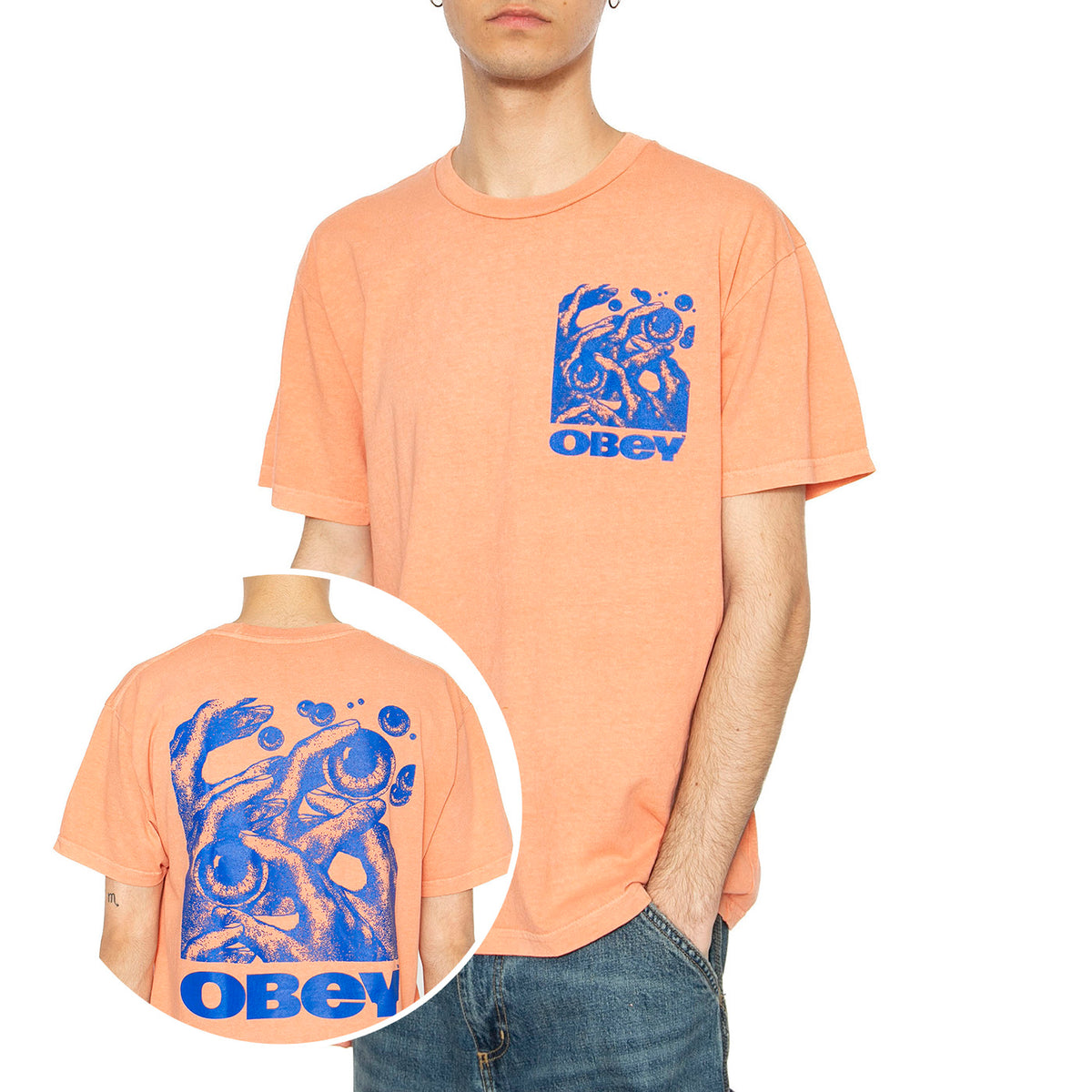 Obey Eyes In My Head Classic Pigment Tee - Maglietta Girocollo Uomo Arancione 163813747-SNC . OBEY 