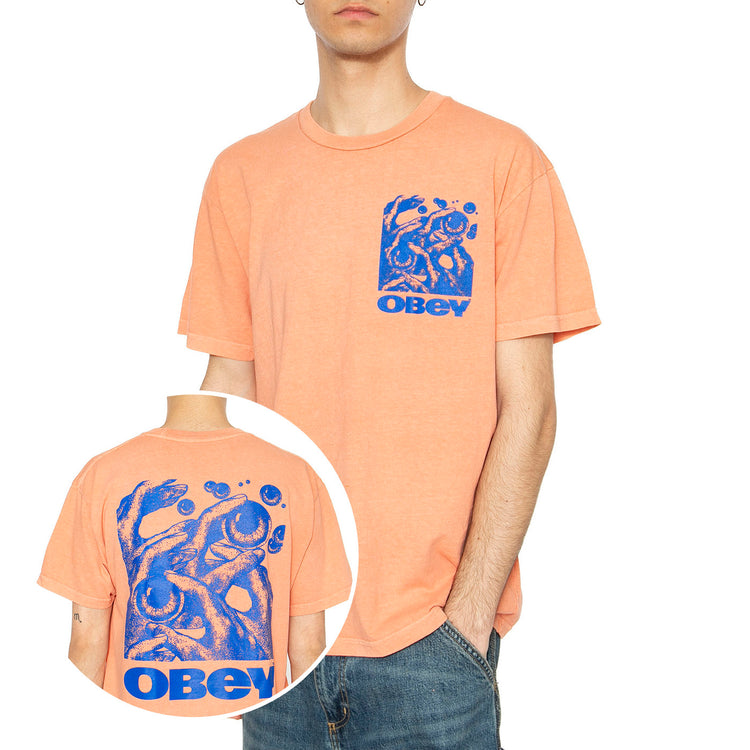Obey Eyes In My Head Classic Pigment Tee - Maglietta Girocollo Uomo Arancione 163813747-SNC . OBEY 