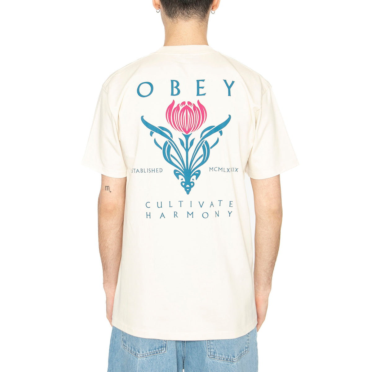 Obey Cultivate Harmony Classic Tee Beige - Maglietta Girocollo Uomo Beige 165263796-CRM . OBEY 