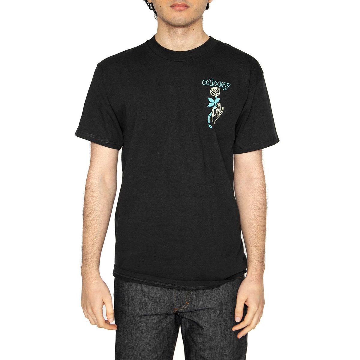 Obey Spring Forth Tee - Maglietta Girocollo Uomo Nera 165263945-BLK . OBEY 
