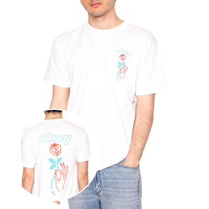 Obey Spring Forth Tee White - Maglietta Girocollo Uomo Bianca 165263945-WHT . OBEY 