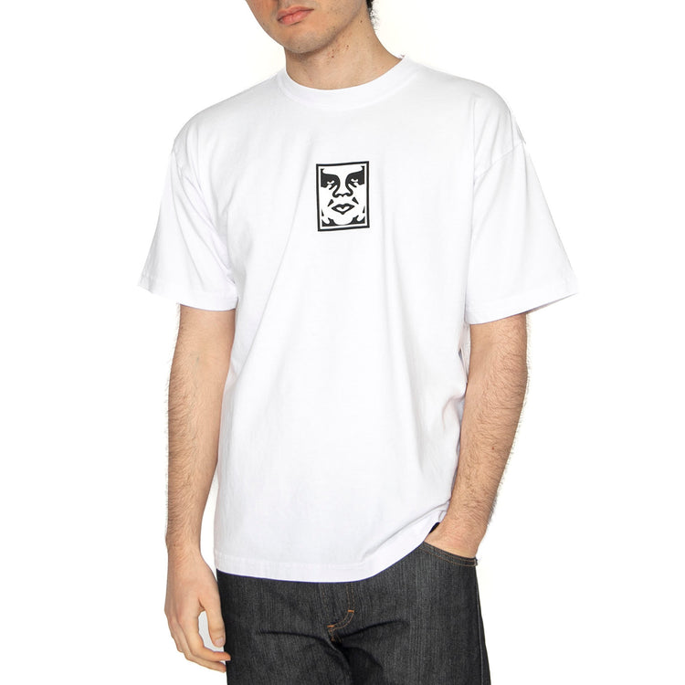 Icon Heavyweight Tee White - Maglietta Girocollo Uomo Bianca 166913013-WHT . OBEY 