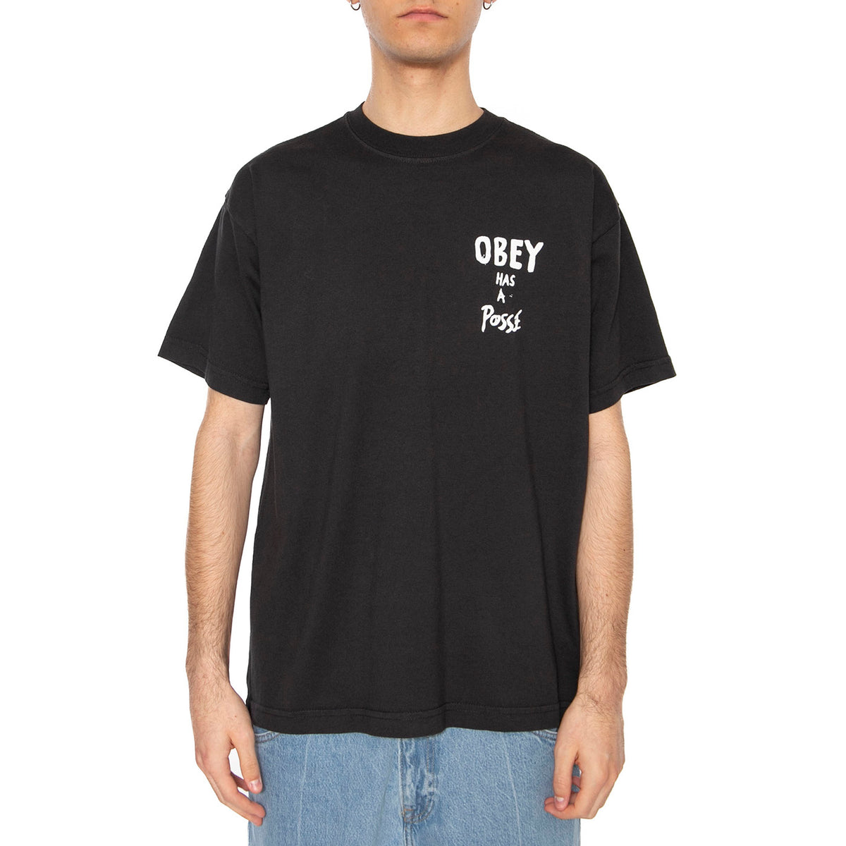 Obey Has A Posse Tee Black - Maglietta Girocollo Uomo Nera 166913915-VBL . OBEY 