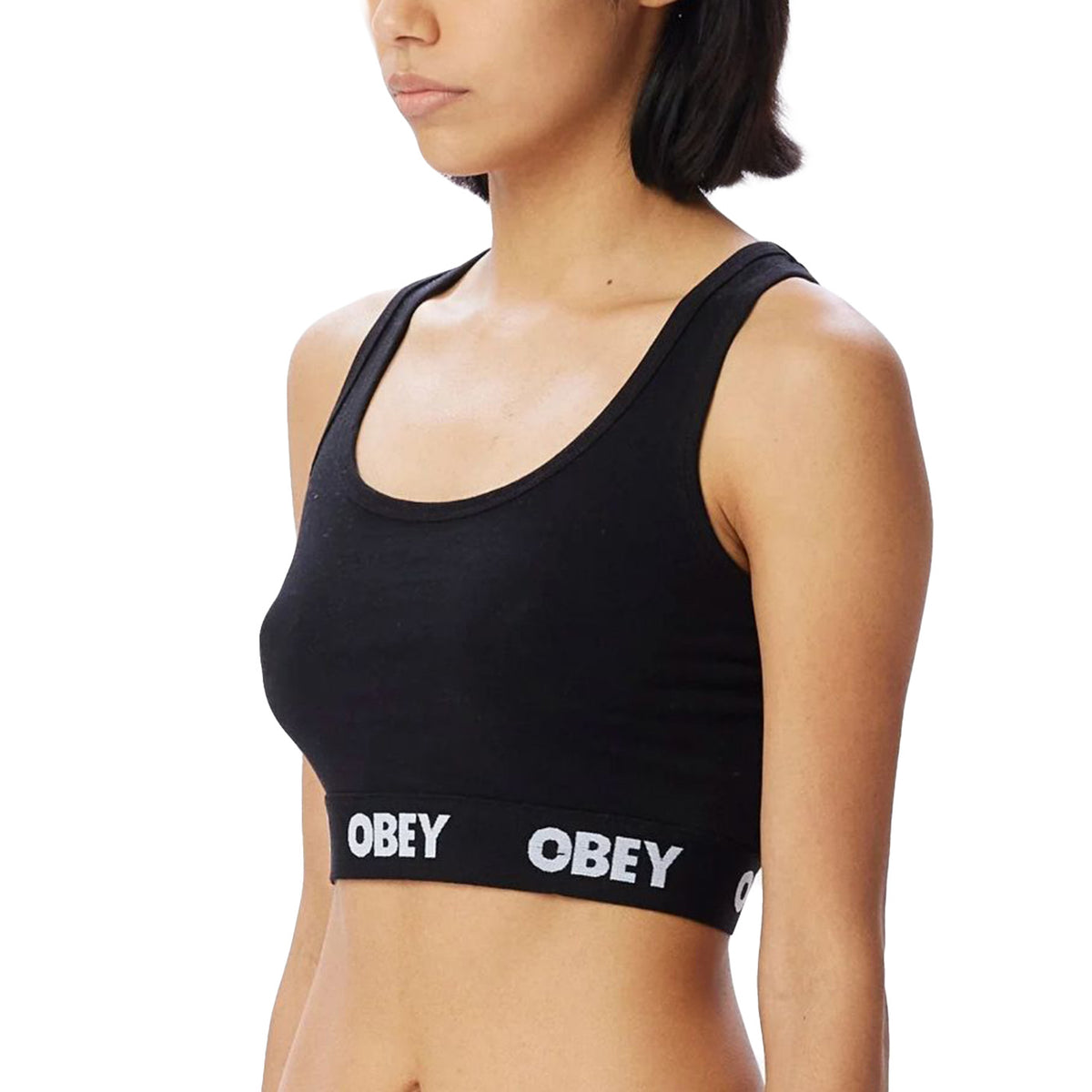 Obey Bralette Black - Canotta Cropped Donna Nera 231170030-BLK . OBEY 