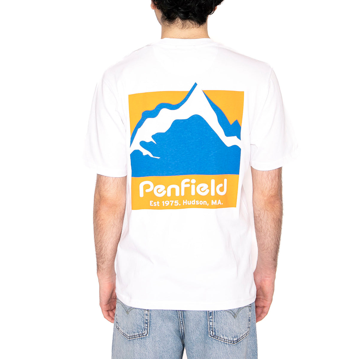 Penfield Mountain Scene Back G Bright White - Maglietta Girocollo Uomo Bianca PFD0223-002 . PENFIELD 