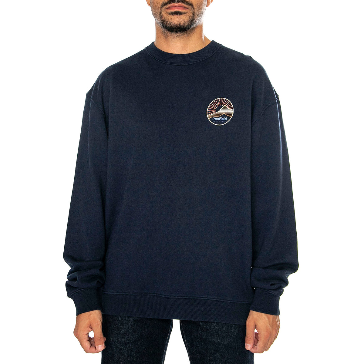 Circle Mountain LB Sweatshirt Navy Balzer - Felpa Girocollo Uomo Blu PFD0498-203 . PENFIELD 