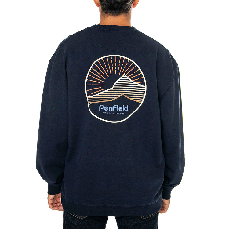 Circle Mountain LB Sweatshirt Navy Balzer - Felpa Girocollo Uomo Blu PFD0498-203 . PENFIELD 