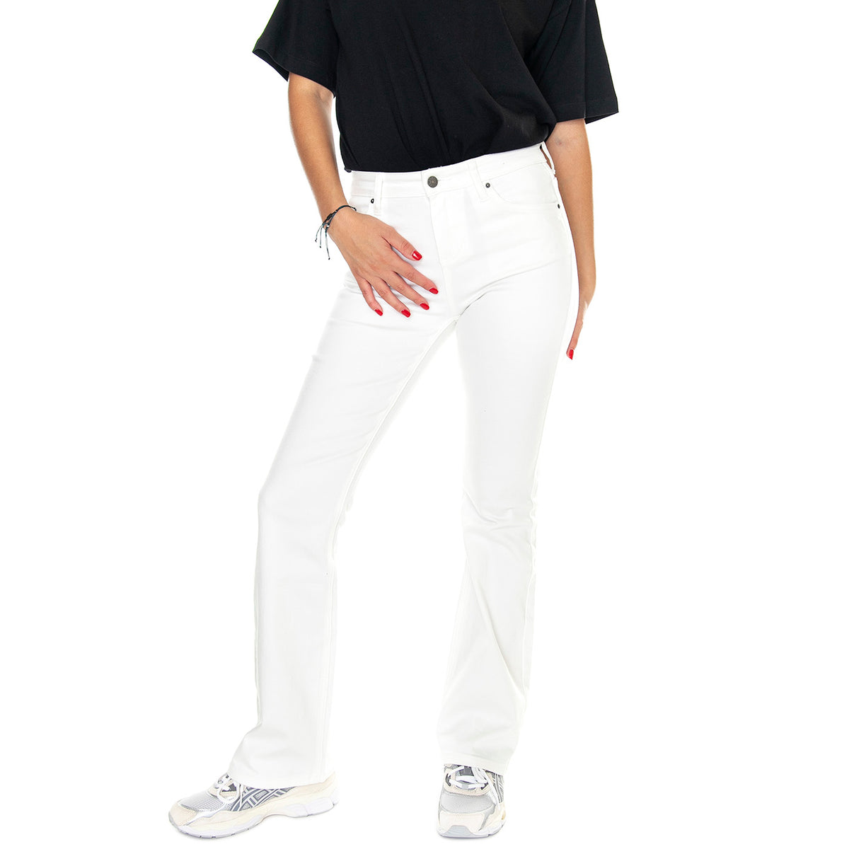 Go Kit Bootcut Pant Go Aged White Wash - Pantaloni Denim Jeans Donna Bianchi W3GG11D0Z50-F03W . GUESS ORIGINALS 