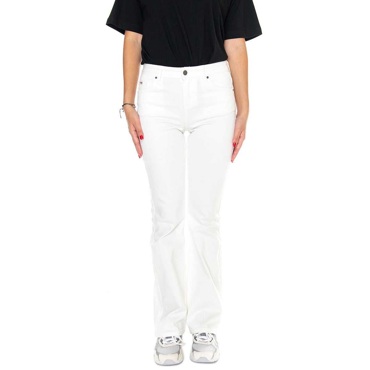 Go Kit Bootcut Pant Go Aged White Wash - Pantaloni Denim Jeans Donna Bianchi W3GG11D0Z50-F03W . GUESS ORIGINALS 