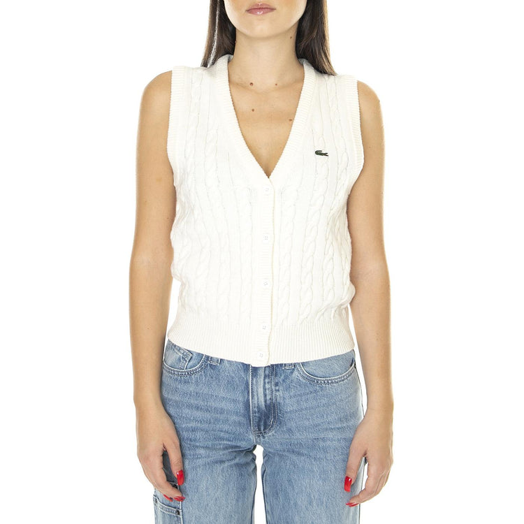 Pullover AF0623-NYV Gilet Donna Bianco AF0623-NYV  LACOSTE 