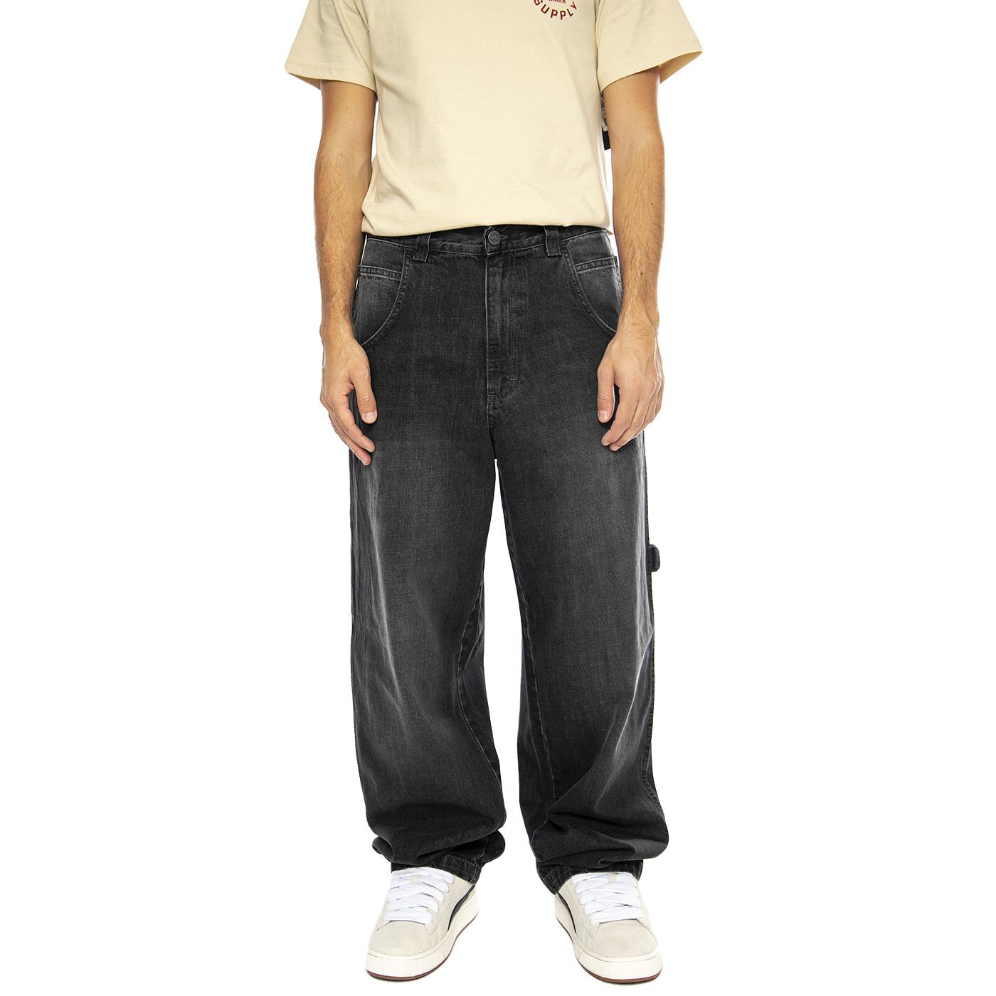 R-Bianco Alonato Used Dark Blue - Pantaloni Denim Jeans Uomo Blu DENIMBLUE-OUB  BLUESKIN 