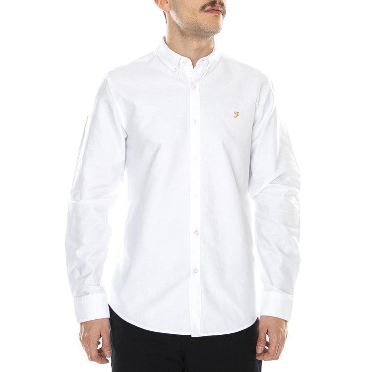 Brewer Slim Shirt - White - Camicia Uomo Bianca 119442_4  FARAH 