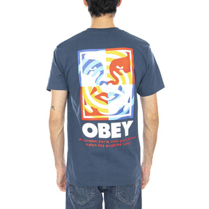 Obey Target Icon Tee Harbor Blue - Maglietta Girocollo Uomo Blu 165264065 HBU OBEY 