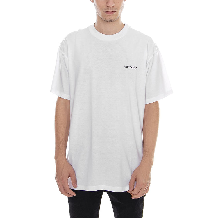 S/S Script Embroidery T-Shirt White / Black - Maglietta Girocollo Uomo Bianca I025778.03-White / Black  CARHARTT WIP 