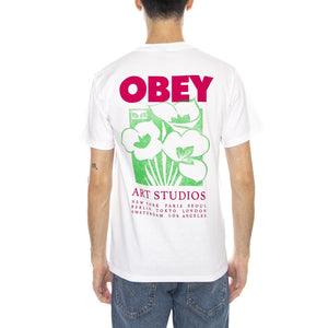 OBEY Art Studio Flowers Tee -- Maglietta Girocollo Uomo Bianca 165264234 WHT OBEY 