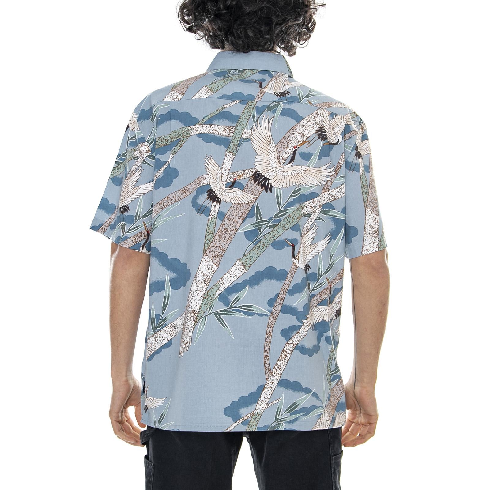 Lovitz Woven Blue/Multicolor - Camicia Maniche Corte Uomo Blu / Multicolore 01146-BLSTO . BRIXTON 