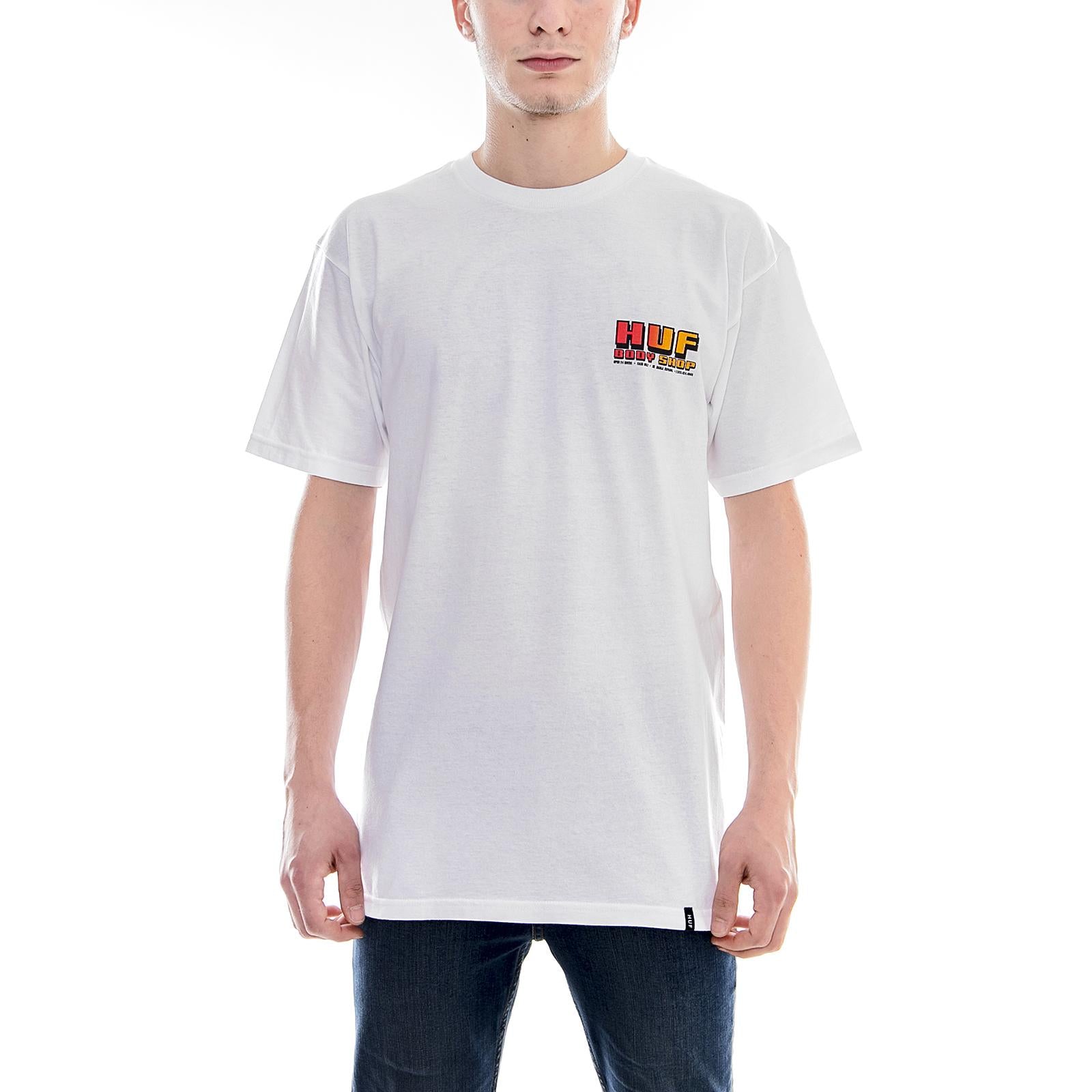 BODY SHOP S/S TEE WHITE TS00510-WHITE  HUF 
