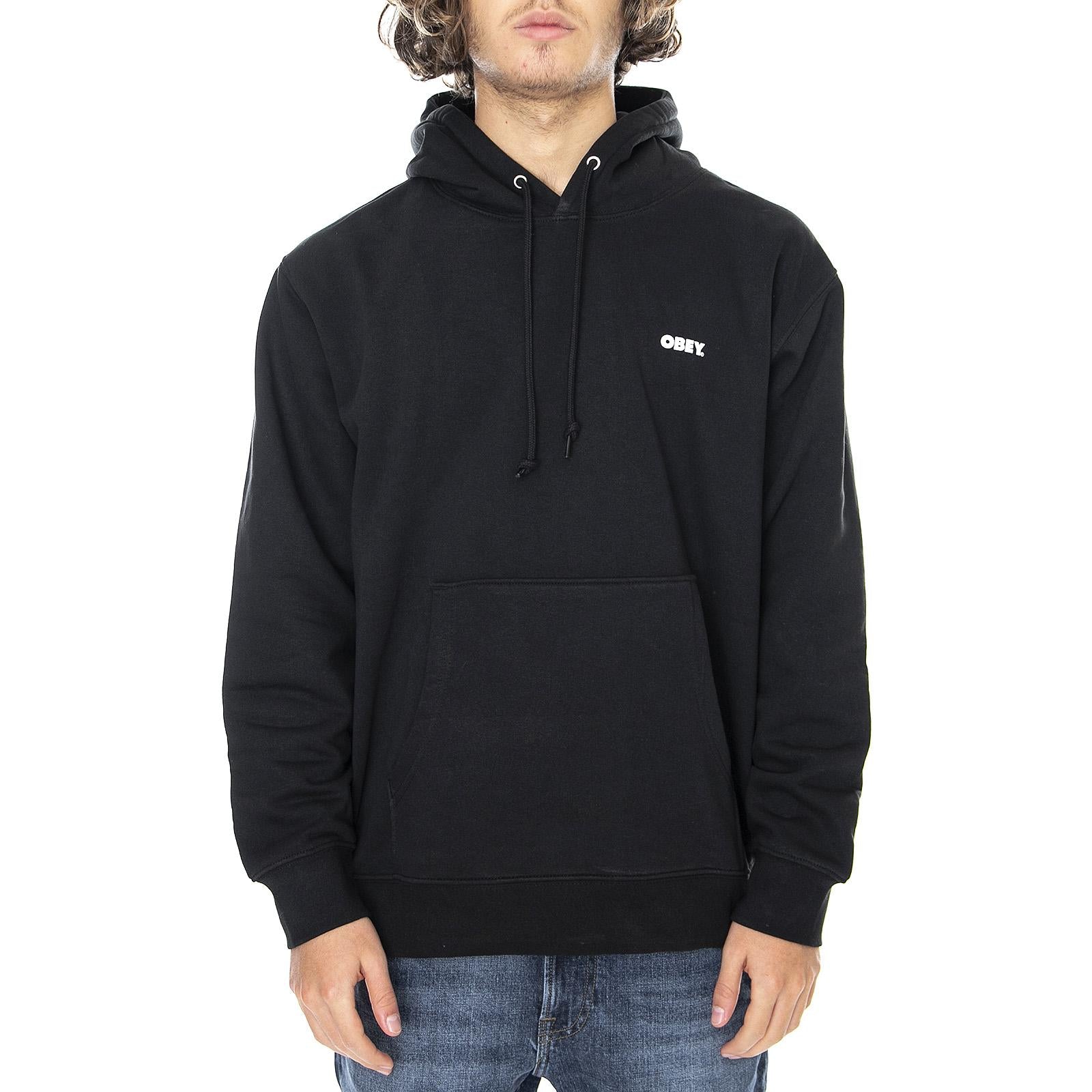 Bold Premium Hooded Fleece Sweatshirt - Black - Felpa con Cappuccio Uomo Nera 112842349-BLK  OBEY 