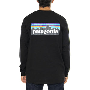 M's L/S P-6 Logo Responsibili-Tee-BLK - Maglietta Girocollo Maniche Lunghe Uomo Nera 38518-BLK  PATAGONIA 