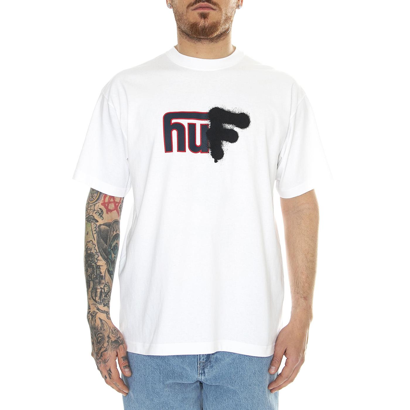 Upside Downtown S/S Tee White - Maglietta Girocollo Uomo Bianca TS02173-WHITE  HUF 