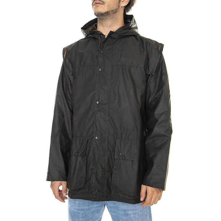 Classic Durham Wax Jacket Olive - Giacca Invernale con Cappuccio Uomo Marrone FW22-MWX0011-SG31  BARBOUR 