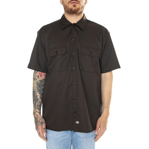 Work Shirt SS Rec Brown - Camicia Maniche Corte Uomo Marrone DK0A4XK7DBX1  DICKIES 