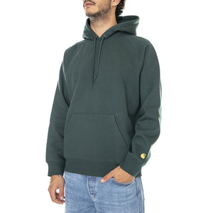 Hooded Chase Sweat Juniper / Gold - Felpa con Cappuccio Uomo Verde I026384-0XXXX  CARHARTT WIP 